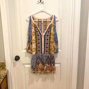 Free People cold shoulder printed dress